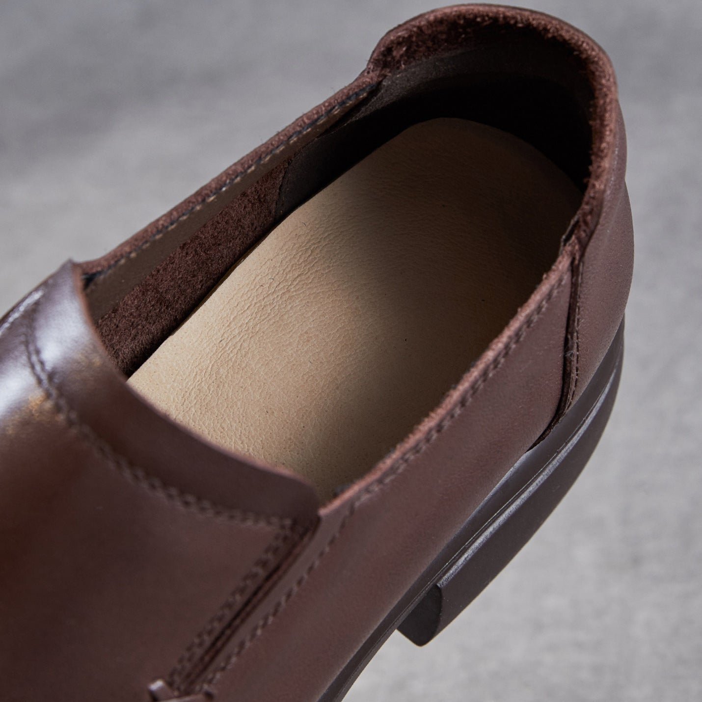 Women's Minimalist Plain Leather Thick Soled Loafers-RAIIFY