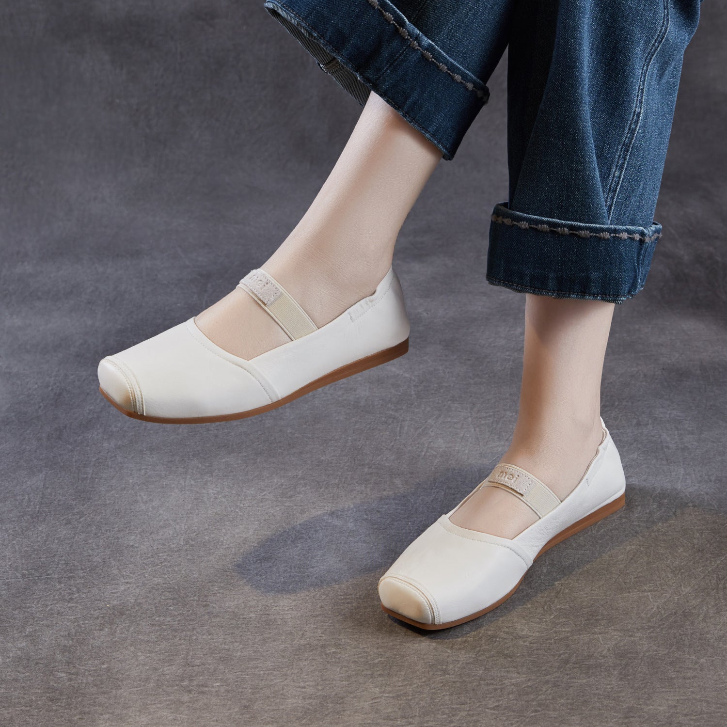 Women's Sustainable Genuine Leather Vintage Flat Shoes-RAIIFY