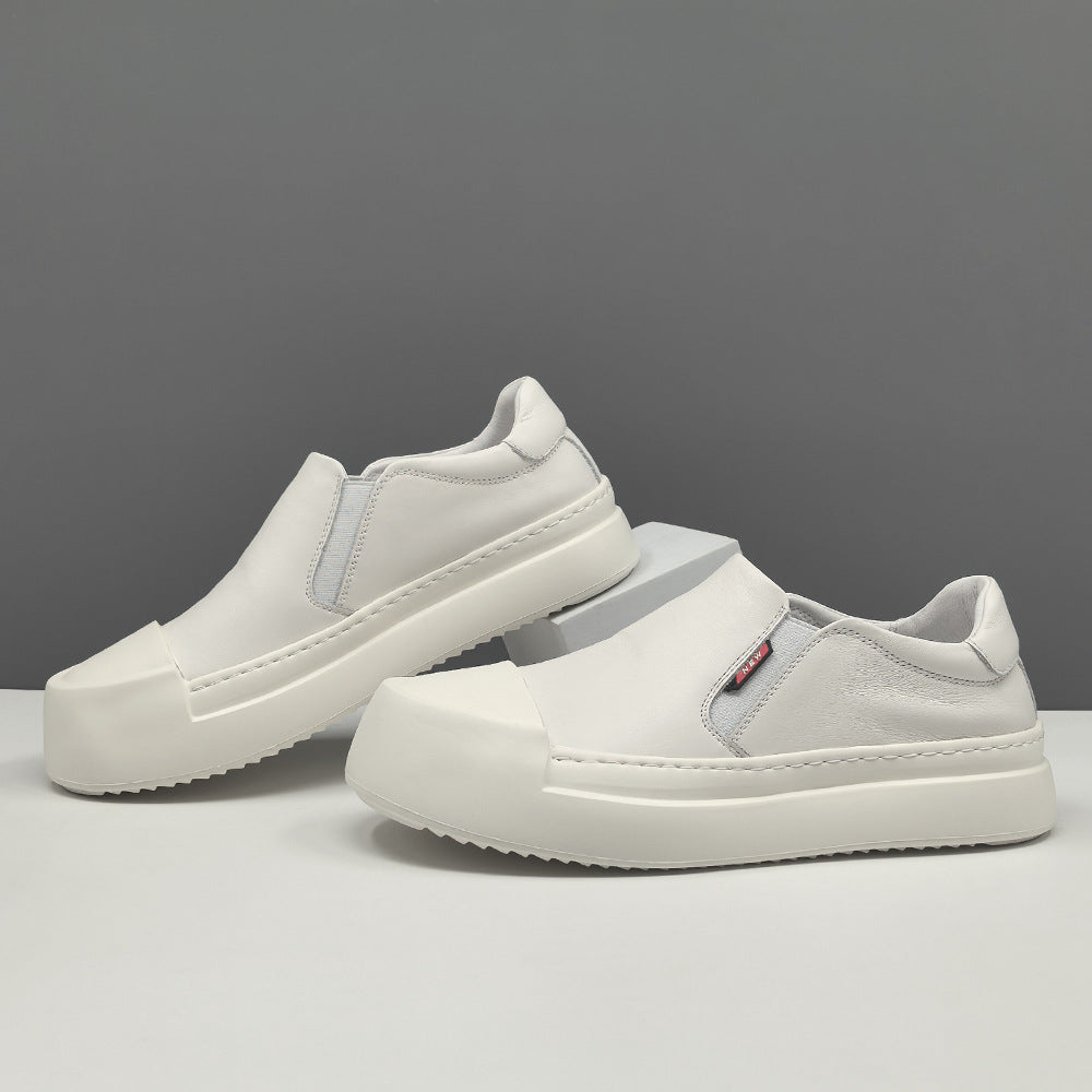 Men Minimalism Leather Low Top Slip-on Casual Shoes-RAIIFY
