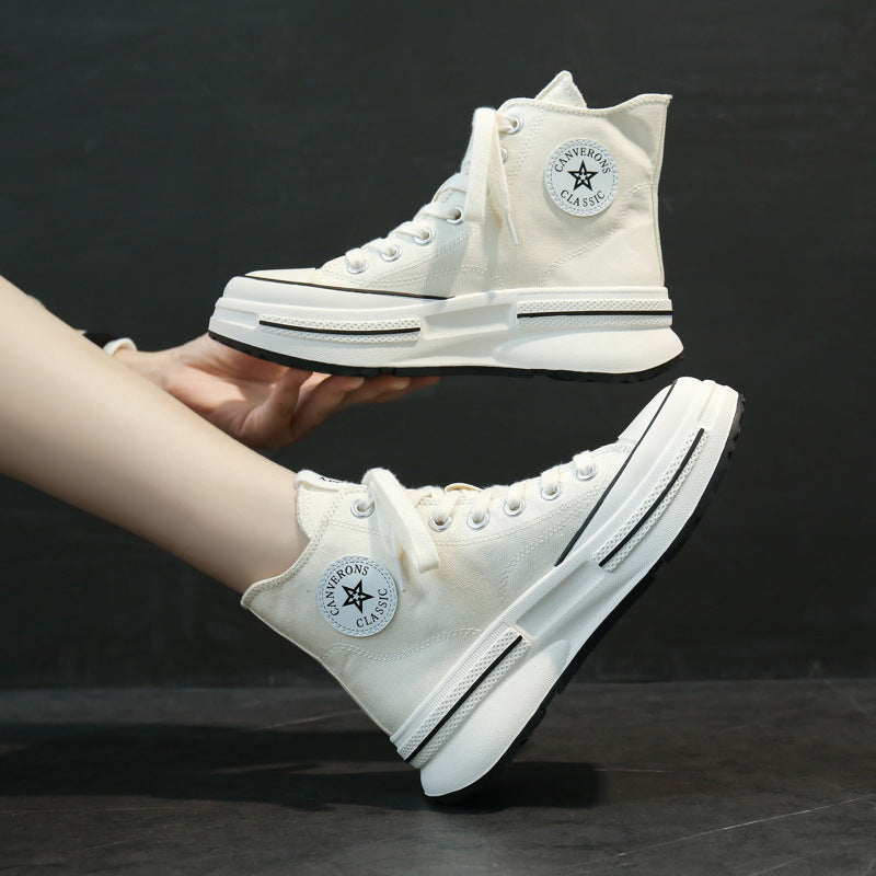 Women Stylish Canvas High Top Casual Shoes-RAIIFY