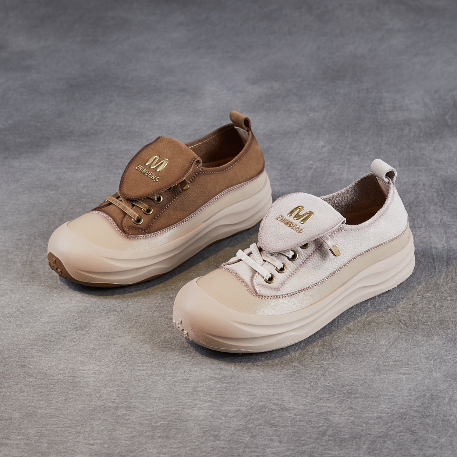 Women's Minimalist Leather Flat Casual Shoes-RAIIFY