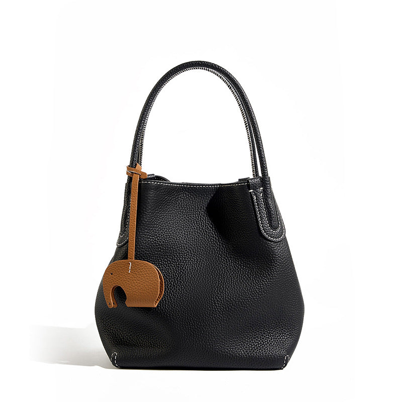 Women Minimalist Leather Fashion Cross Body Bucket Bag-RAIIFY