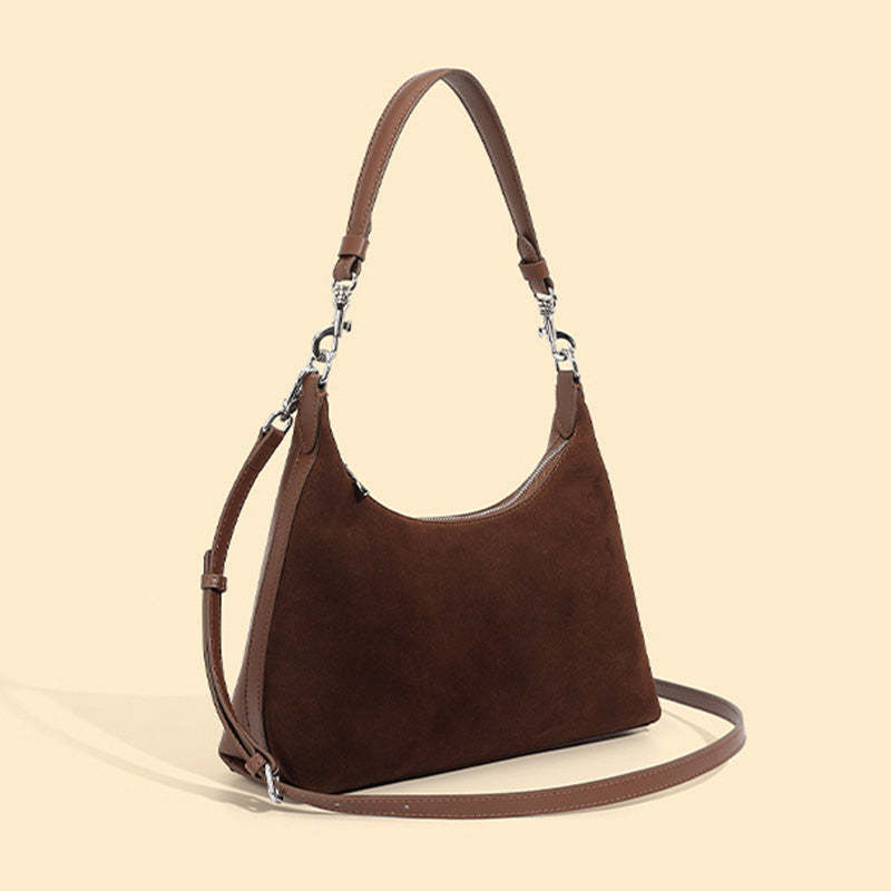 Women Minimalism Solid Suede Casual Shoulder Bag-RAIIFY