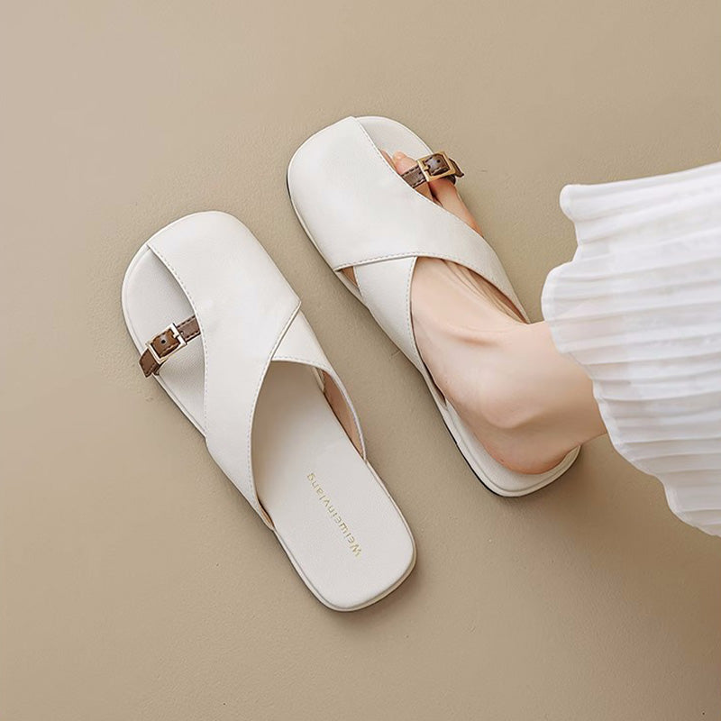 Women Summer Minimalist Flat Casual Slides Sandals-RAIIFY