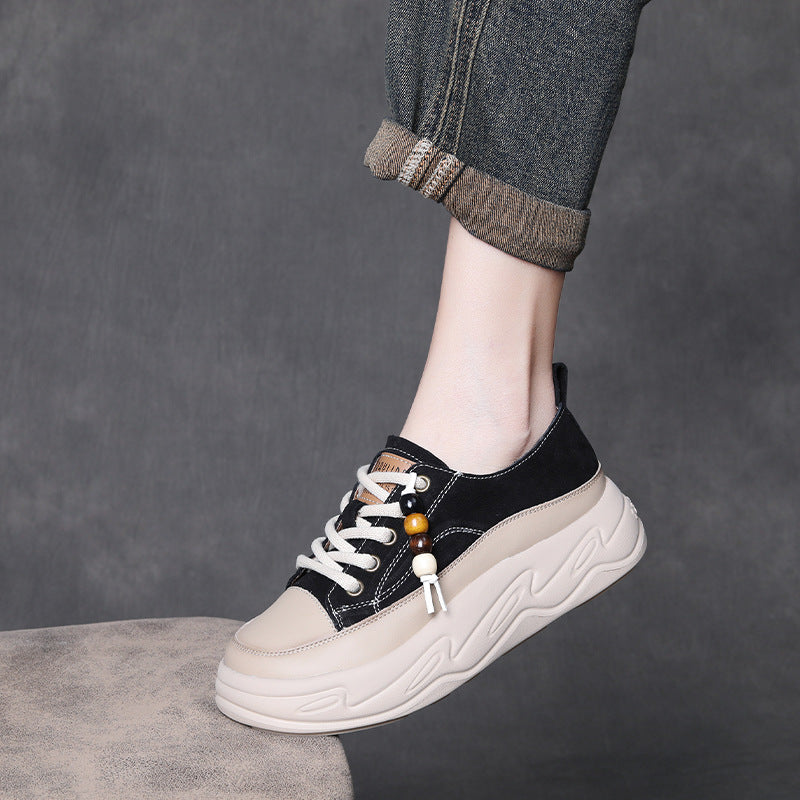 Women's Fashion Leather Platform Casual Shoes-RAIIFY
