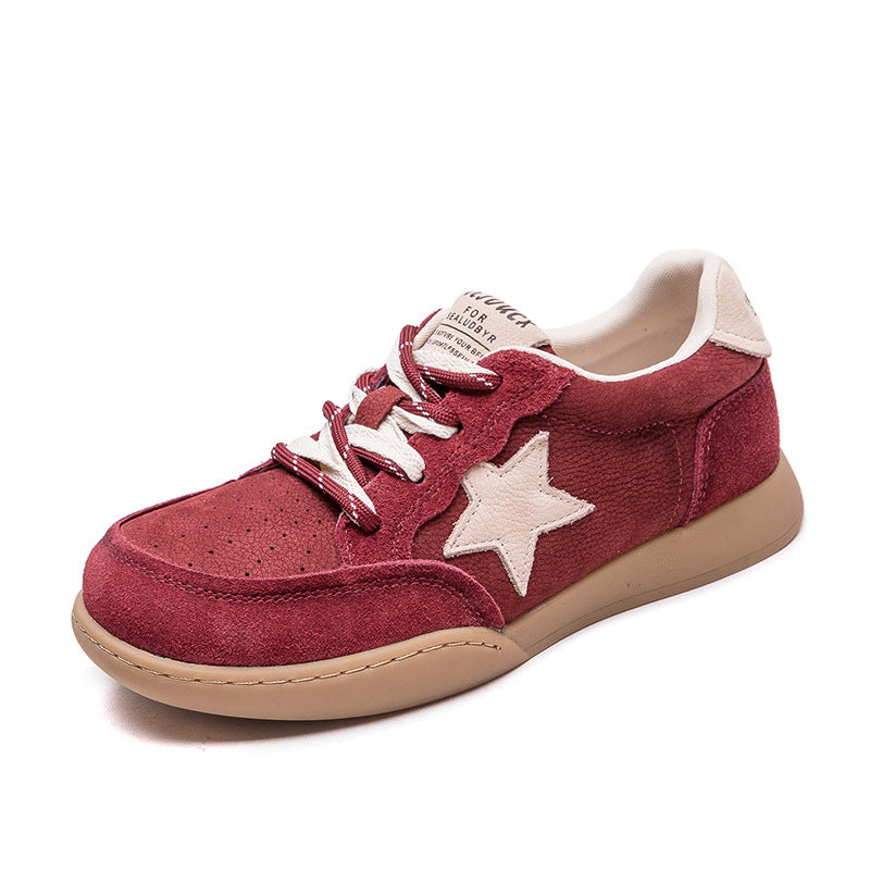 Women Fashion Color Matching Suede Flat Casual Sneakers-RAIIFY