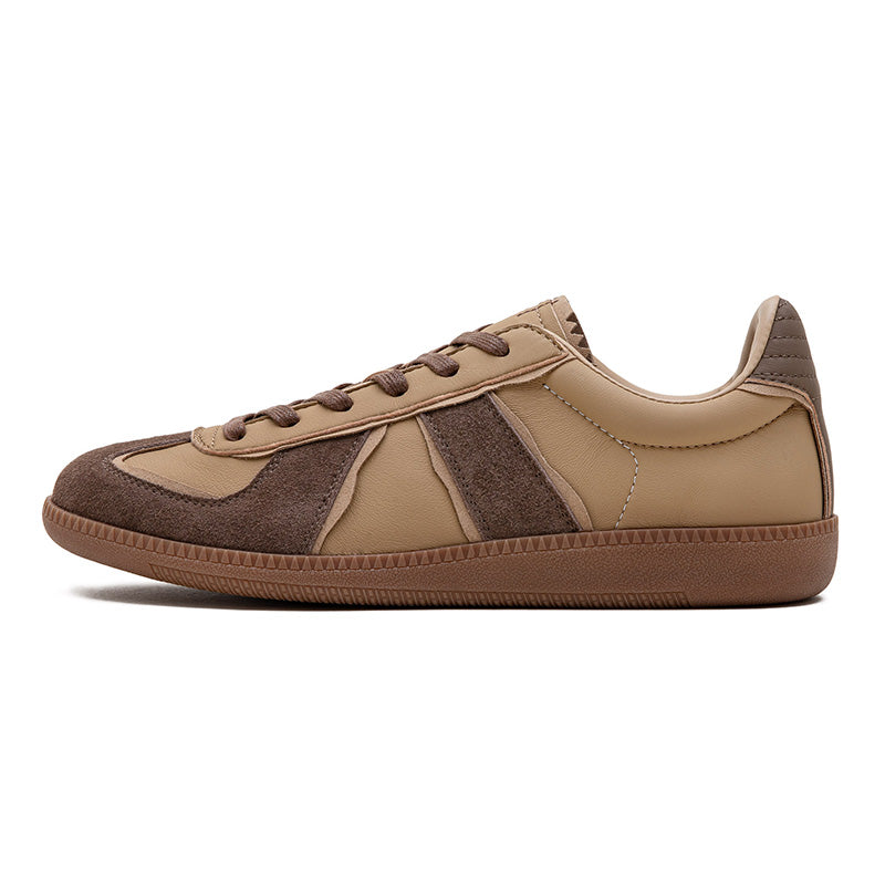 Men's Vintage Leather Low Top Flat Trainer Sneakers-RAIIFY