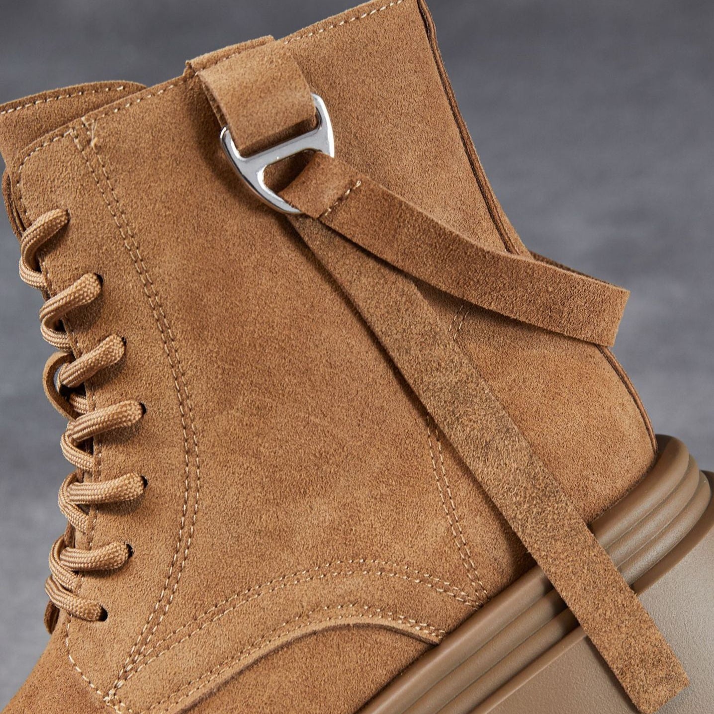 Women's Minimalist Plain Suede Platform Ankle Boots-RAIIFY