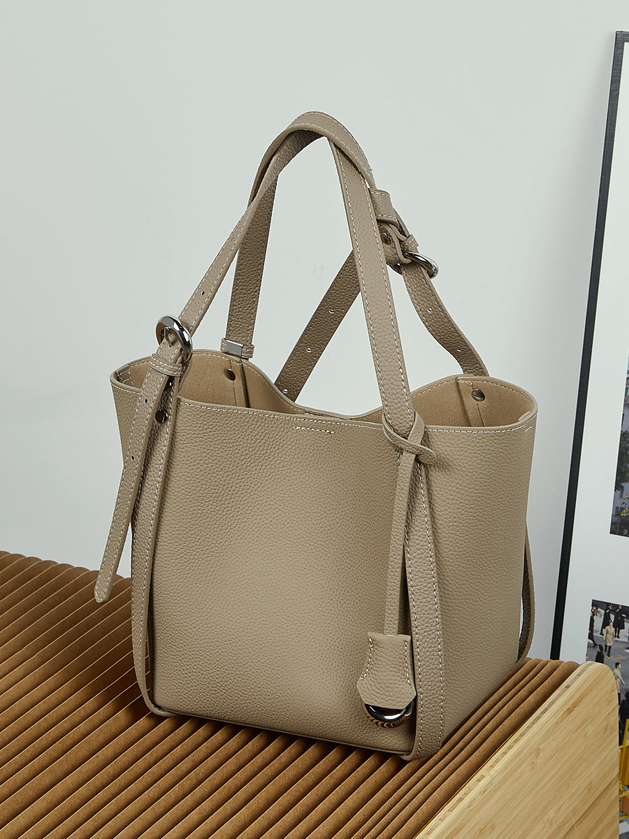 Women’s Stylish Leather Convertible Bucket Bag-RAIIFY