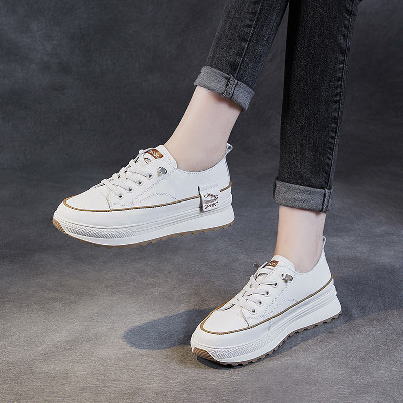 Women Fashion Leather Thick Soled Casual Shoes-RAIIFY