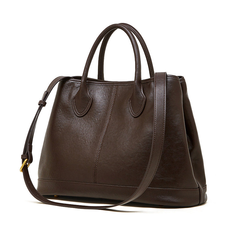 Women's Top-Grain Leather Large Capacity Tote Bag-RAIIFY