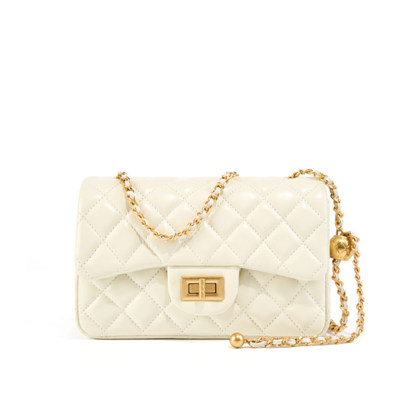 Women Fashion Quilted Sheepskin Chain Strap Cross Body Bag-RAIIFY