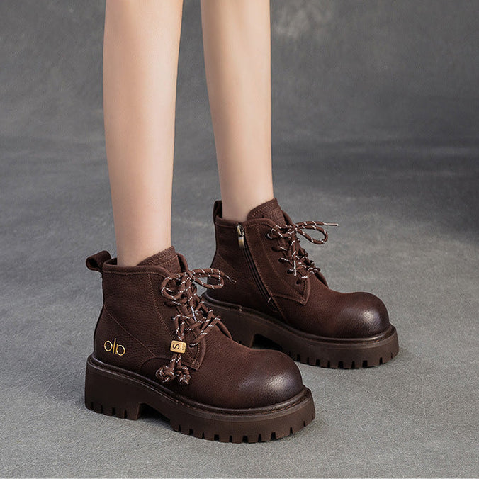 Women's Retro Quilted Leather Winter Furred Snow Boots