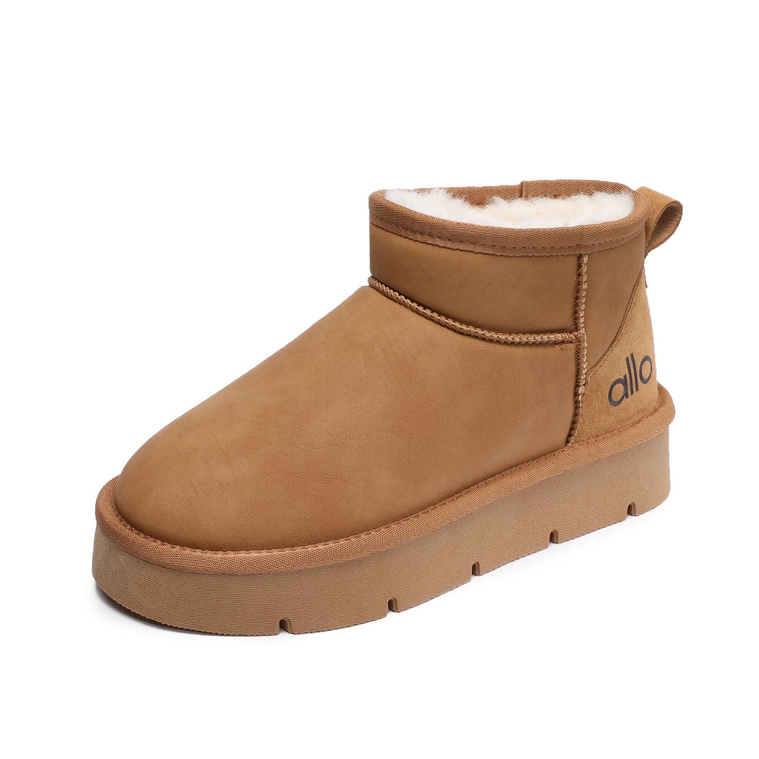 Women's Winter Furred Suede Flat Ankle Boots-RAIIFY