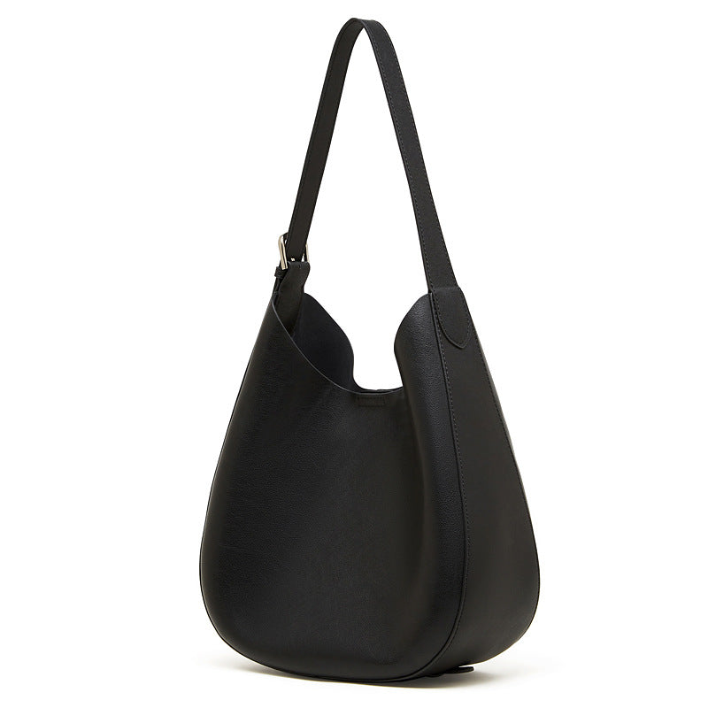 Women’s Minimalist Leather Crescent Underarm Bag-RAIIFY