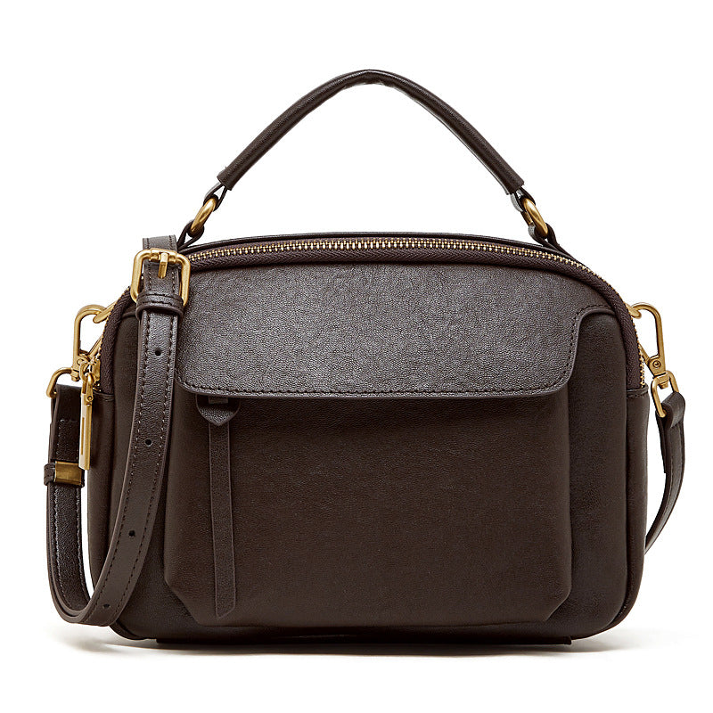 Women's Fashion Tanned Leather Boston Bag-RAIIFY
