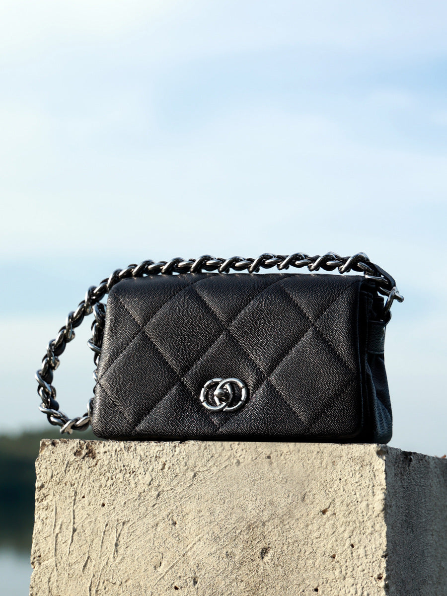 Women's Fashion Quilted Leather Mini Cross Body Bag-RAIIFY