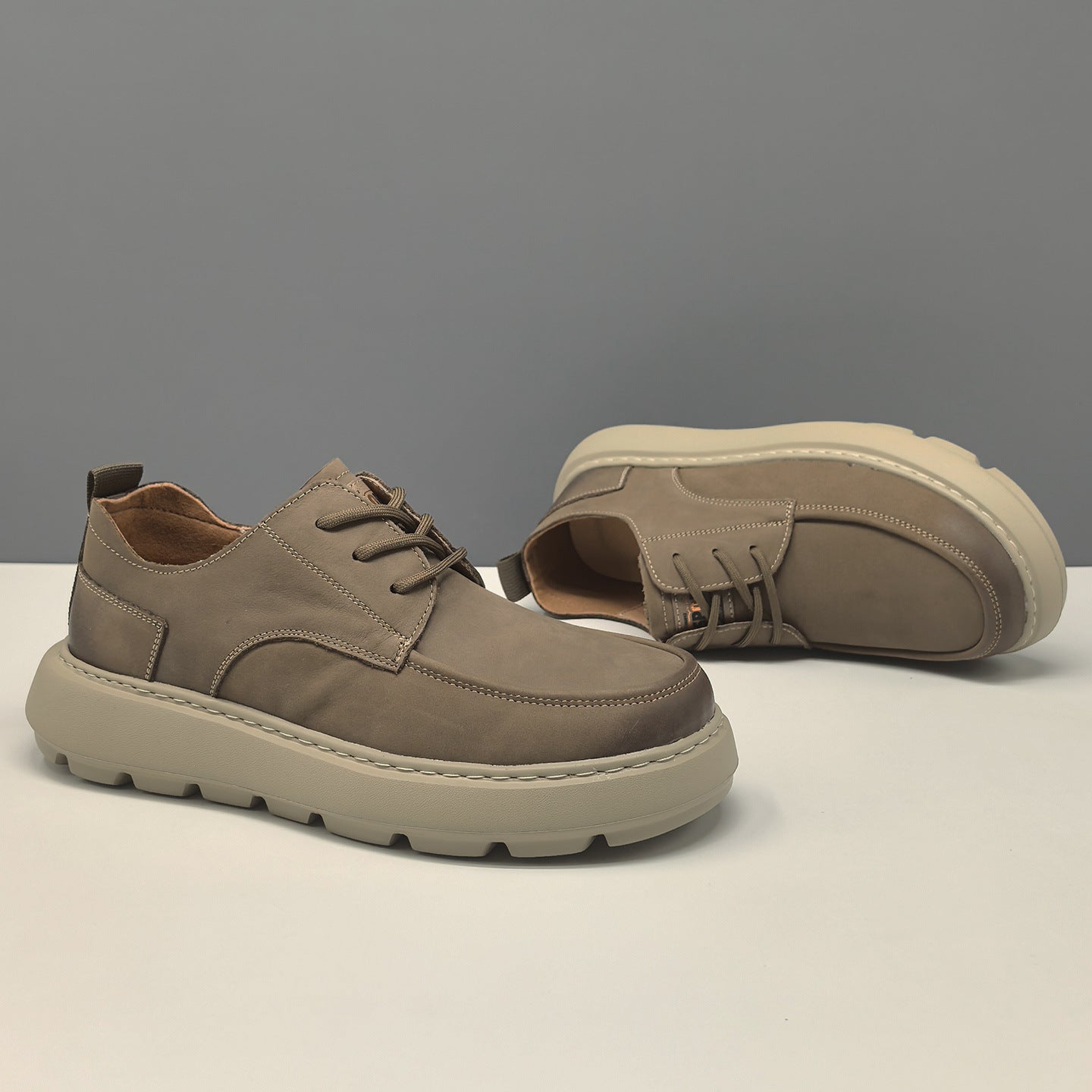 Men's Simple Plain Leather Casual Shoes-RAIIFY