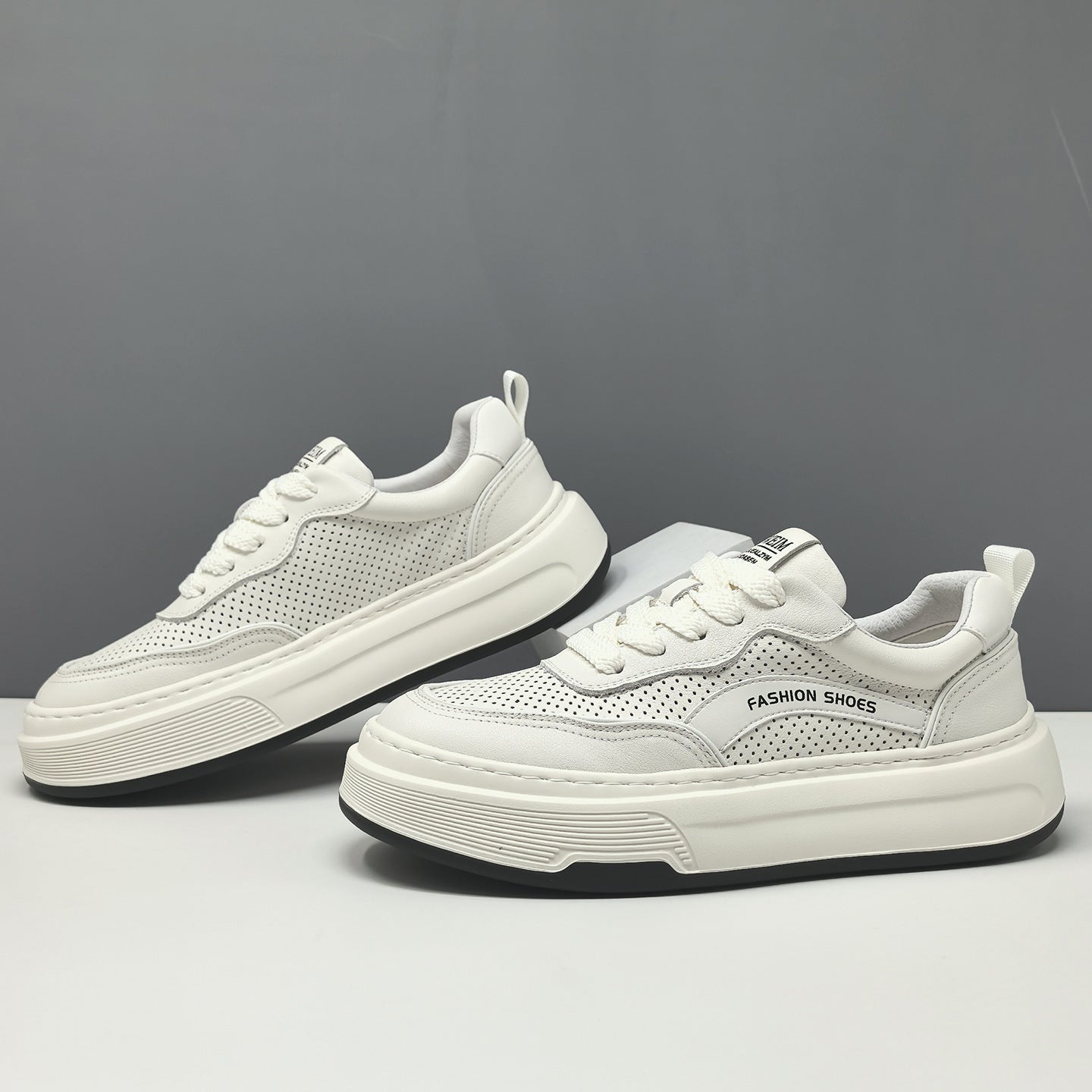 Men's Fashion Breathable Hollow Leather Casual Sneakers-RAIIFY
