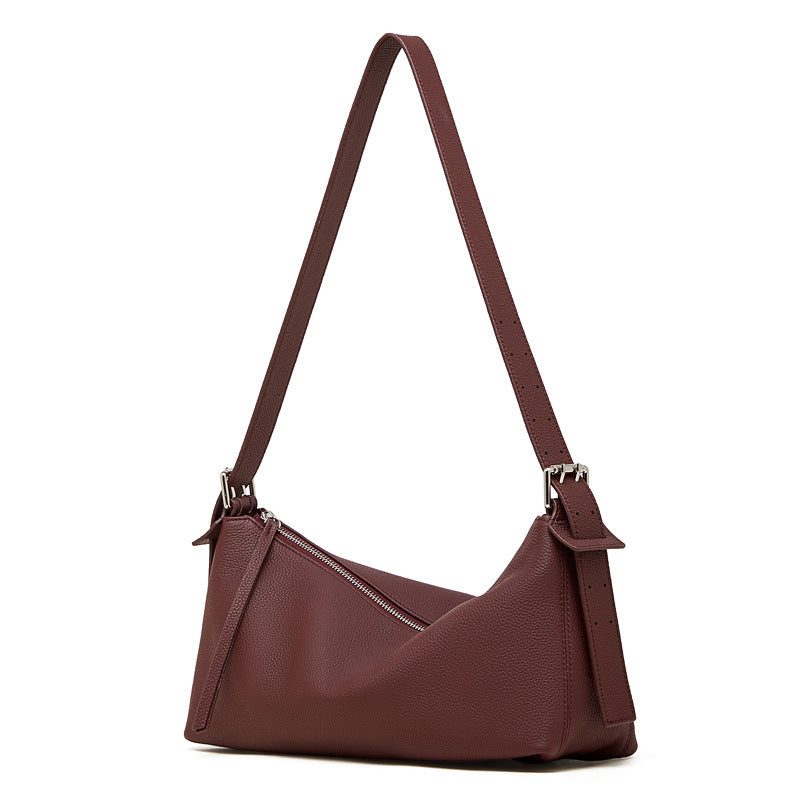 Women's Top-Grain Leather Hobo Shoulder Crossbody Tote Bag-RAIIFY