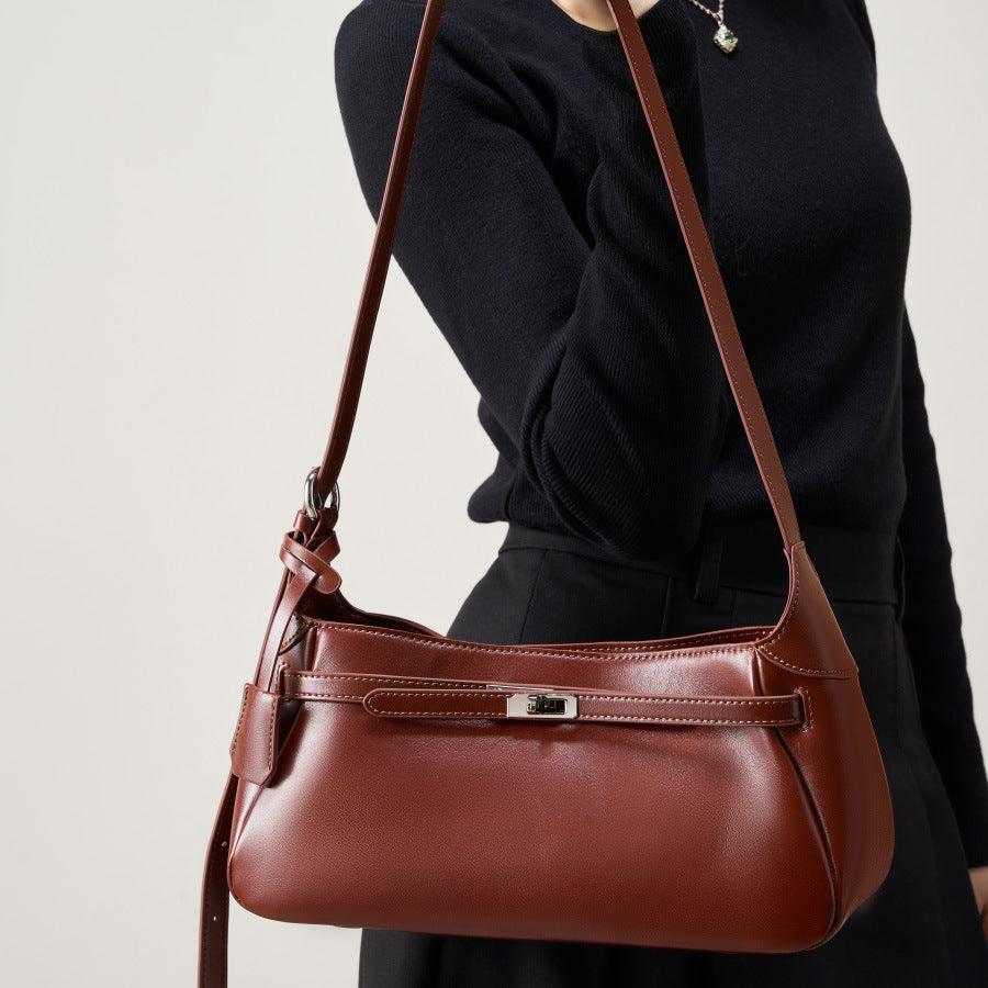 Women Retro Glossy Leather Elegant Shoulder Bag-RAIIFY