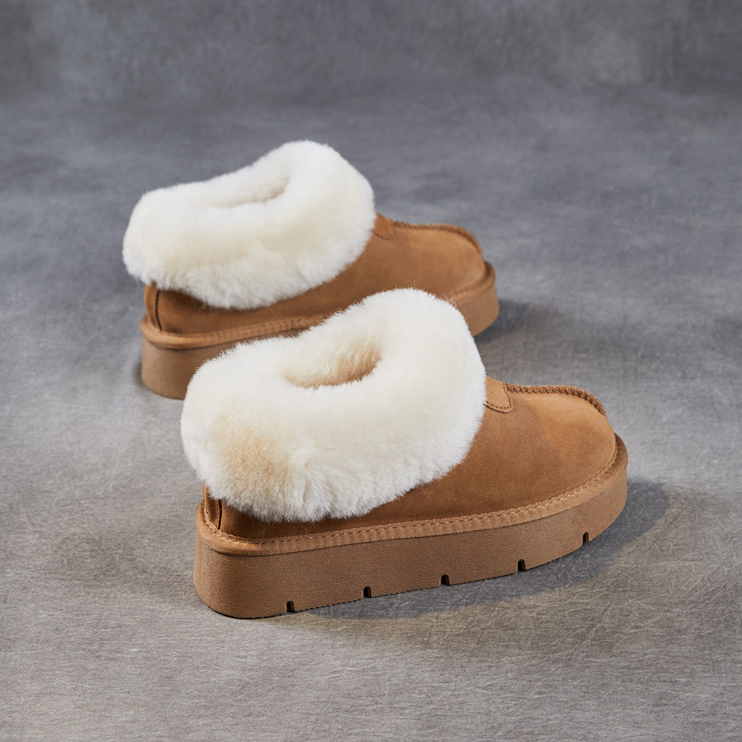Women's Retro Winter Furred Slip-on Casual Shoes-RAIIFY