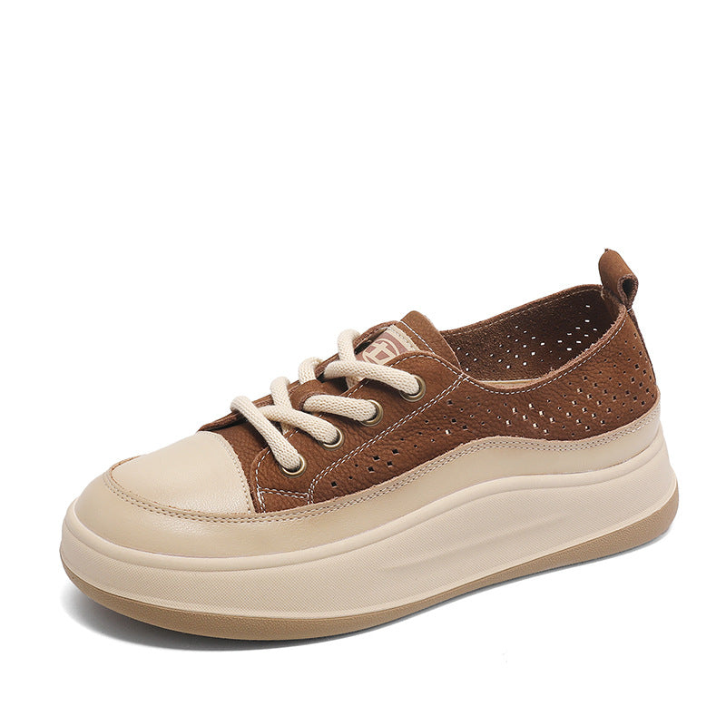 Women Breathable Soft Hollow Leather Casual Shoes-RAIIFY