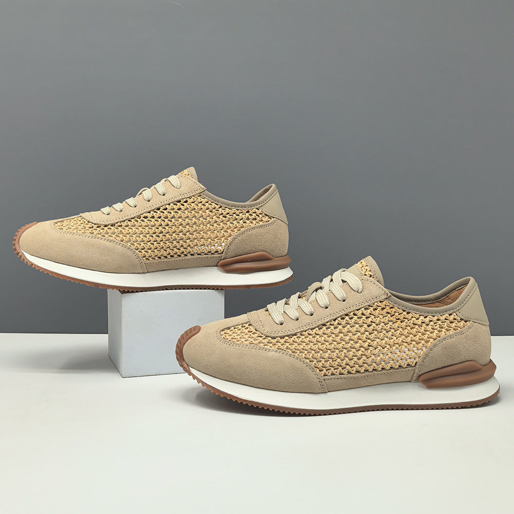Men's Fashion Summer Hollow Mesh Leather Casual Shoes-RAIIFY