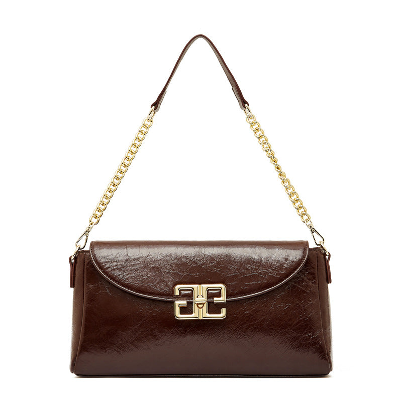 Women Retro Leather Chain Shoulder Bag-RAIIFY