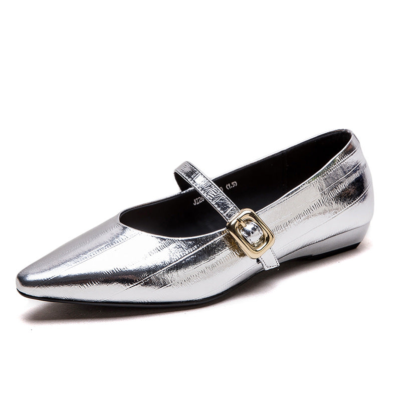 Women Leather Fashion Pointed Toe Casual Dress Shoes-RAIIFY