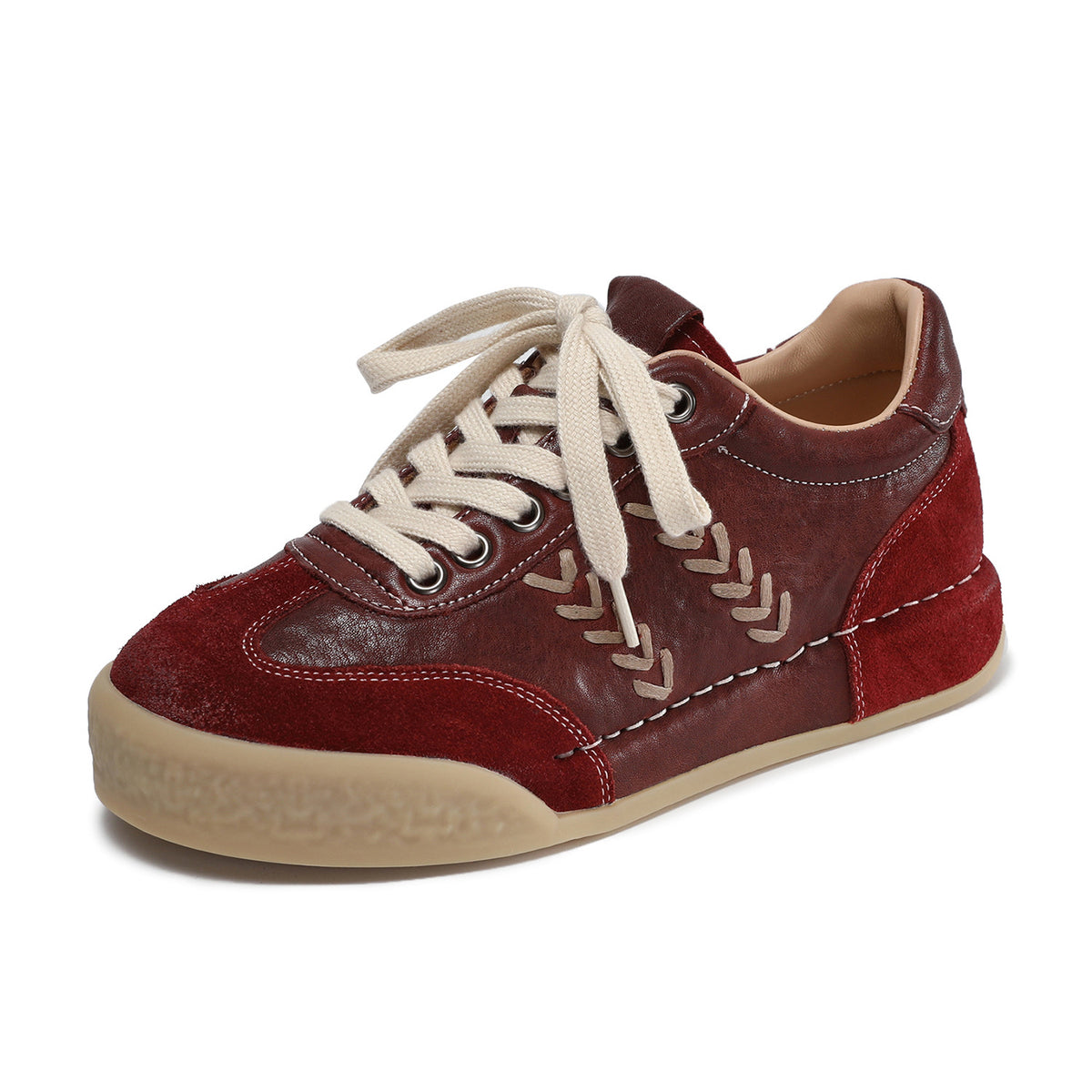 Women's Retro Quilted Leather Flat Casual Shoes-RAIIFY