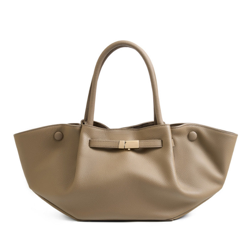 Women Minimalism Fashion Cowhide Casual Tote Bag-RAIIFY