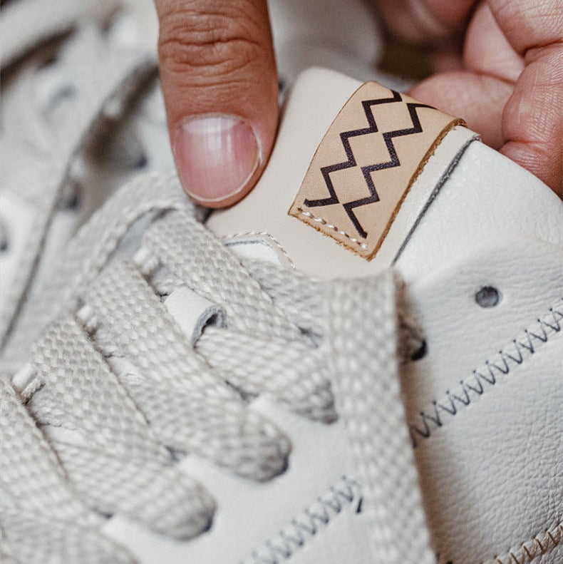 Men's Minimalism Quilted Leather Low Top Casual Sneakers-RAIIFY