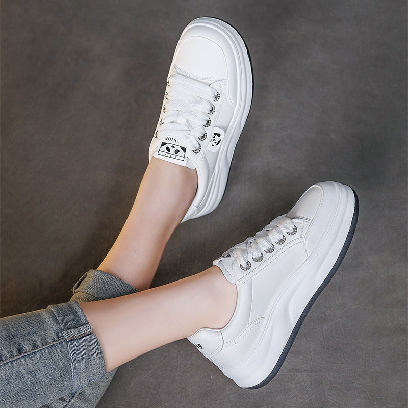 Women Minimalism Fashion Leather Casual Platform Shoes-RAIIFY