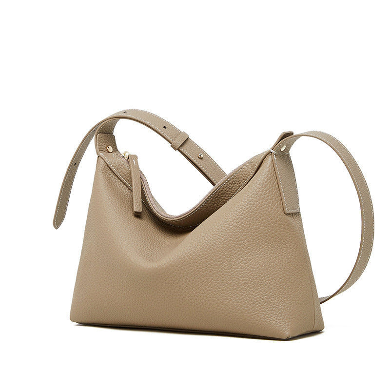 Women Simple Solid Soft Leather Casual Cross Body Bag-RAIIFY