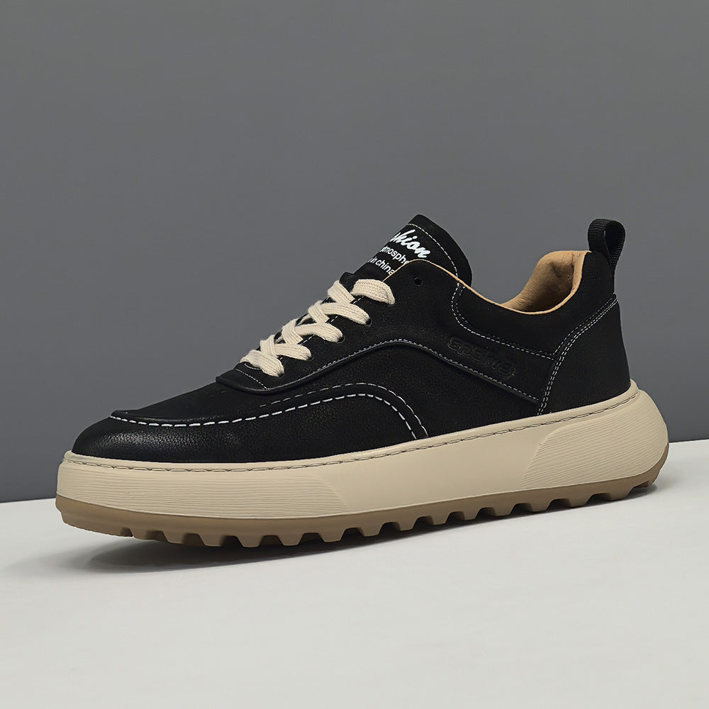 Men Fashion Leather Casual Court Sneakers-RAIIFY