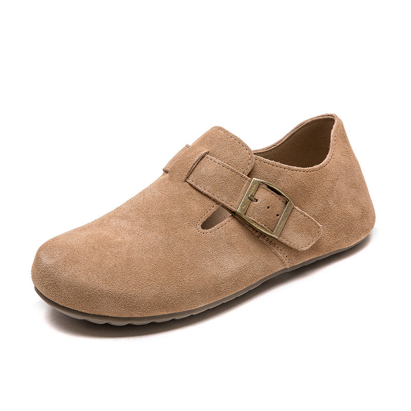 Women Retro Suede Casual Soft Flat Shoes-RAIIFY