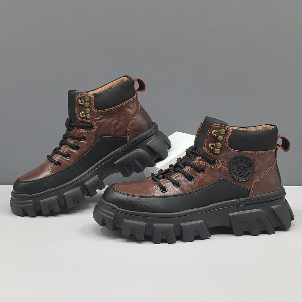 Men Vintage Leather Casual Outdoor Ankle Boots-RAIIFY