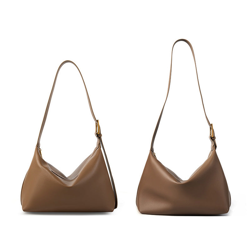 Women Minimalism Style Soft Leather Shoulder Tote Bag-RAIIFY