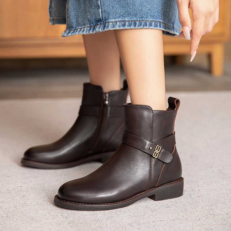 Women Minimalism Fashion Soft Leather Boots-RAIIFY