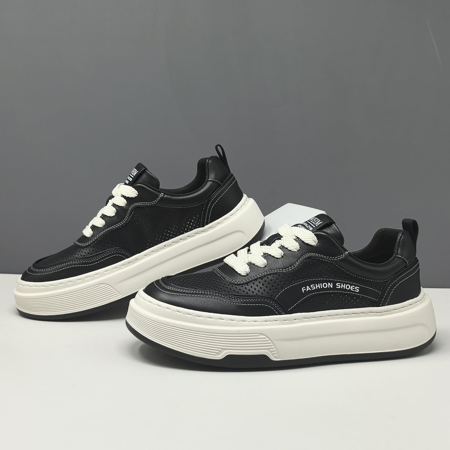 Men's Fashion Breathable Hollow Leather Casual Sneakers-RAIIFY