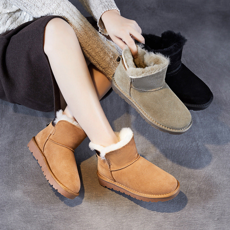 Women Minimalism Fashion Suede Casual Furred Shoes-RAIIFY