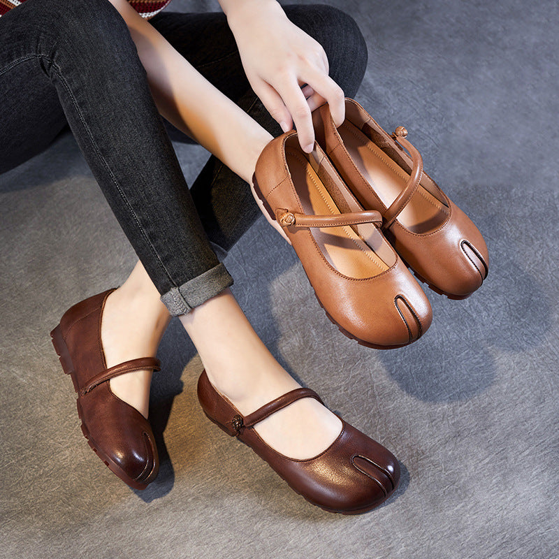 Women Retro Leather Handmade Soft Casual Shoes-RAIIFY