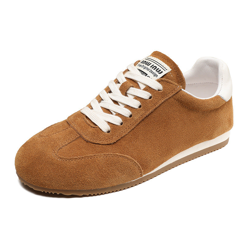 Women Minimalism Suede Retro Training Casual Shoes-RAIIFY