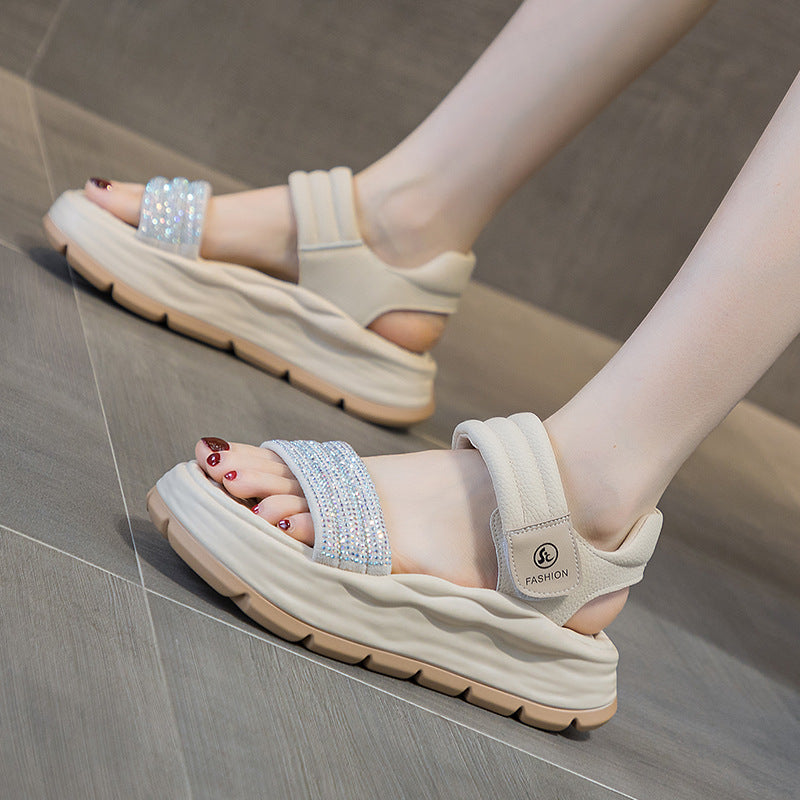 Women's Stylish Leather Summer Casual Velcro Sandals-RAIIFY