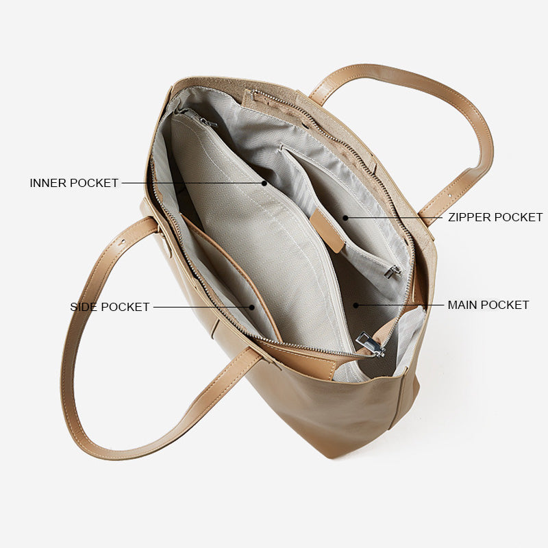 Women's Minimalist Fashion Leather Tote Bag