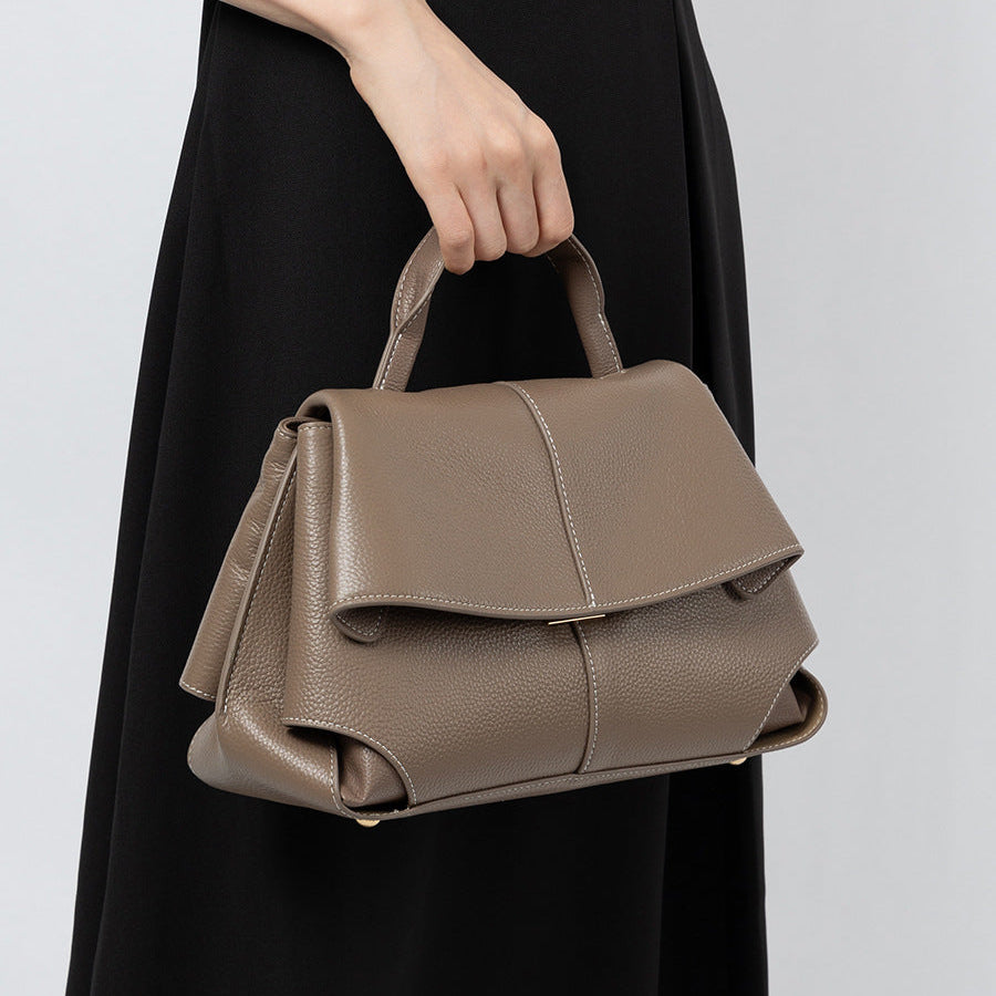Women's Minimalist Fashion Cowhide Satchel Bag-RAIIFY