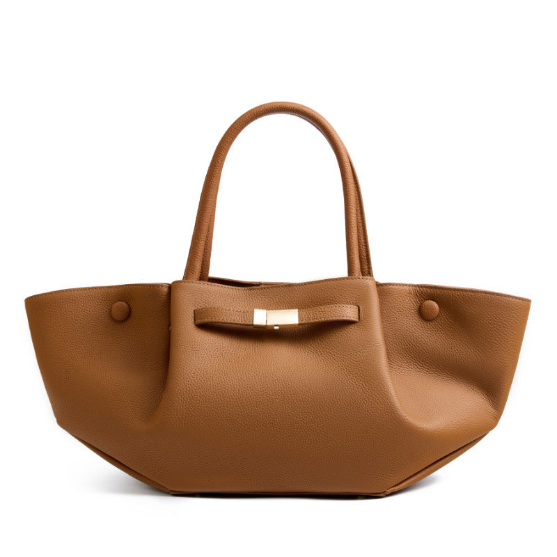 Women Minimalism Fashion Cowhide Casual Tote Bag-RAIIFY