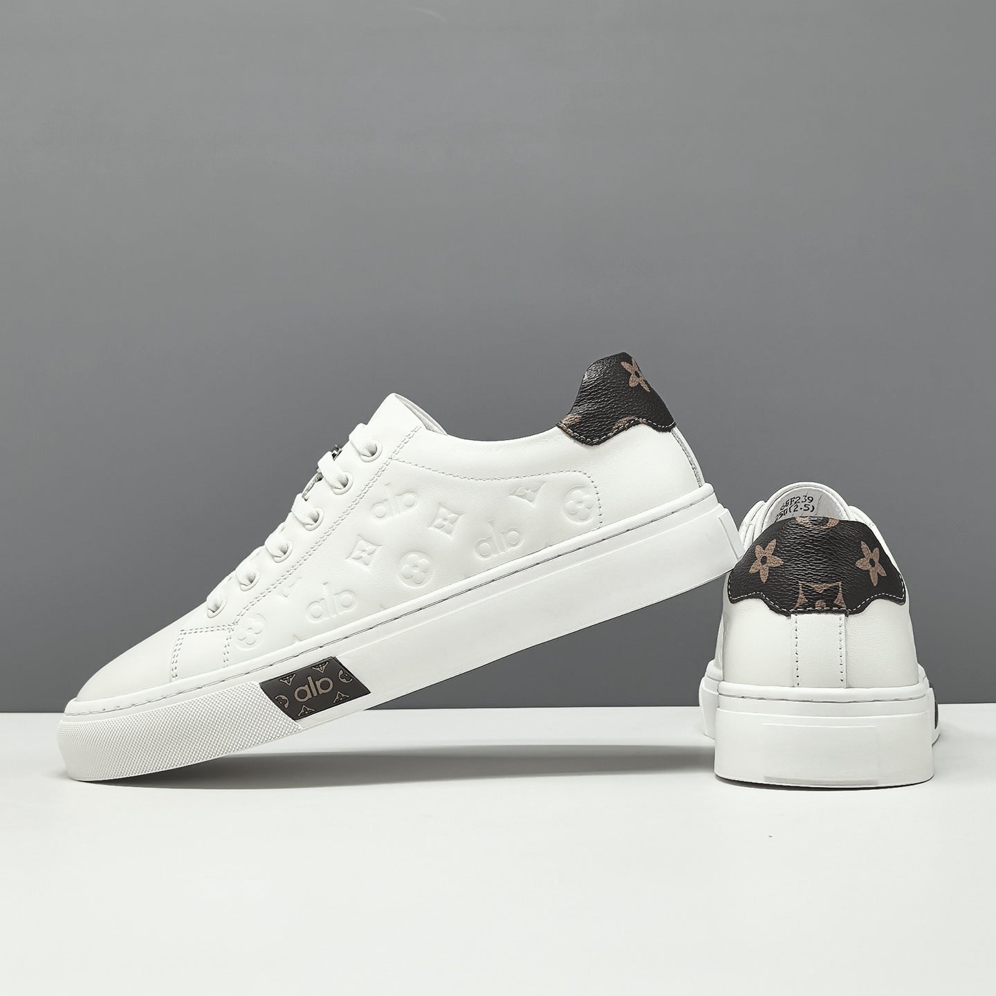Men's Fashion Embossed Leather Flat Casual Shoes-RAIIFY