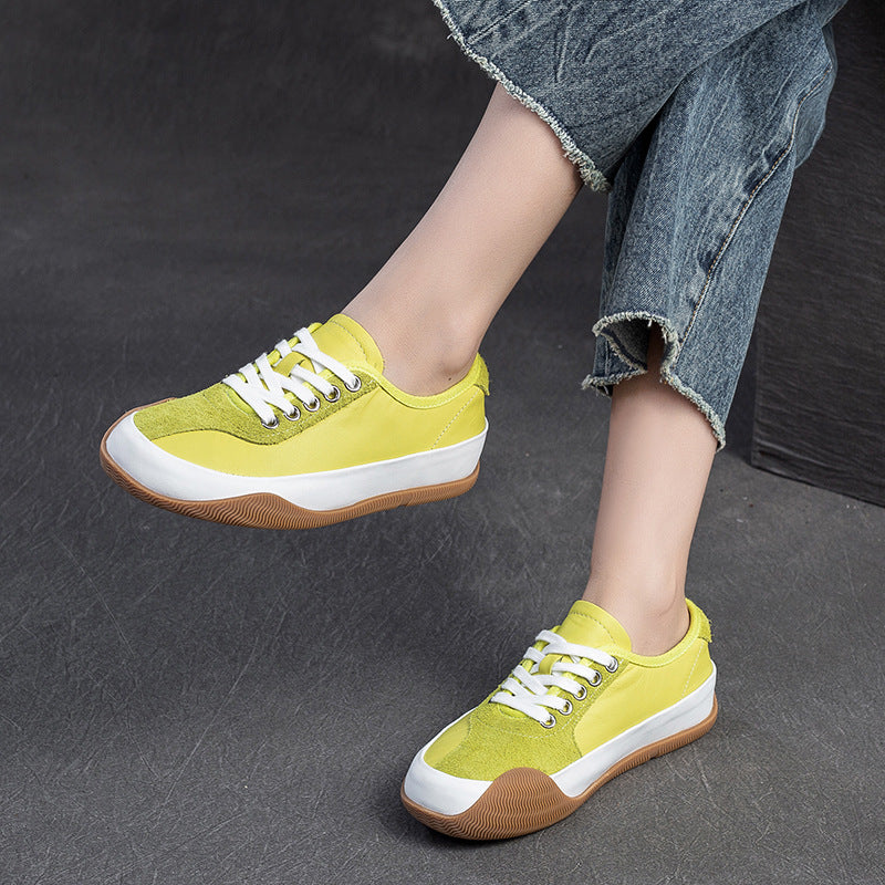 Women Fashion Color Matching Leather Casual Shoes-RAIIFY